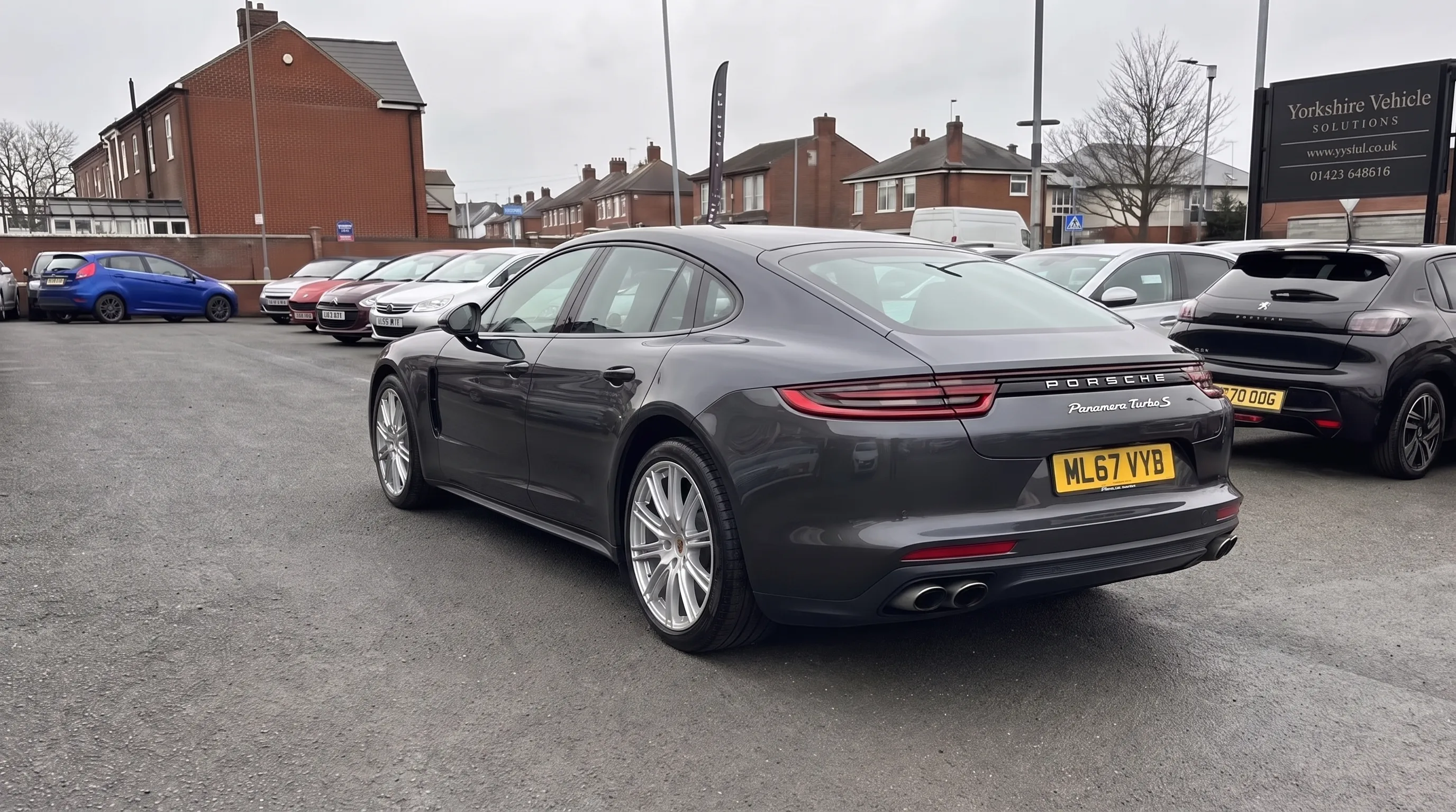 A car on a dealer forecourt in the UK before delivery to Cyprus
